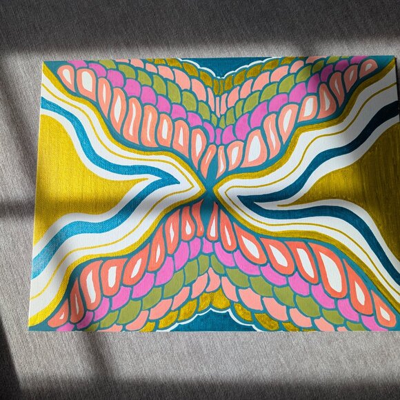 CA$50.00  Wings of Flow - Original 9" x 12" x 1/8" Geometric Abstract | Paint Ma - Picture 5 of 7